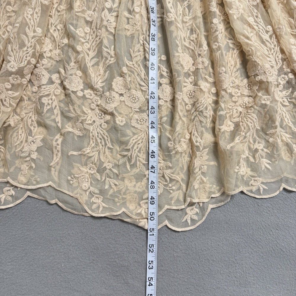 Sundance Dress Womens‎ Small Peach Silk Embroidered Sheer Boho Cottage NO LINER - Picture 9 of 14